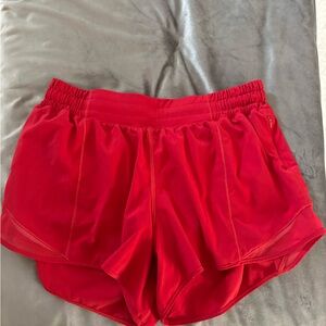 Red lululemon shorts